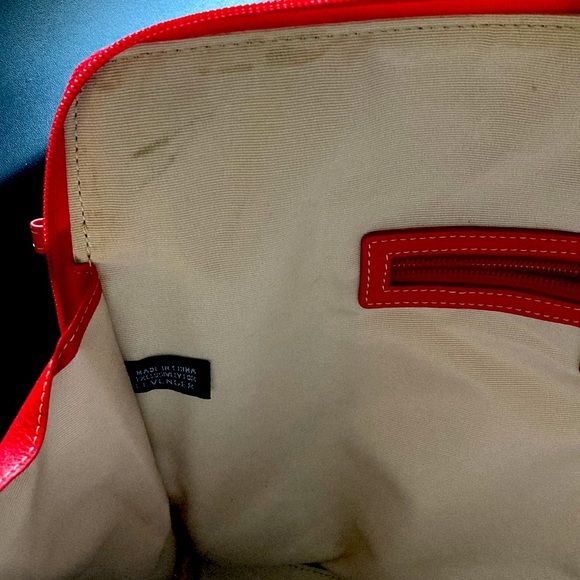 Levenger leather expandable laptop red bag - Picture 4 of 7